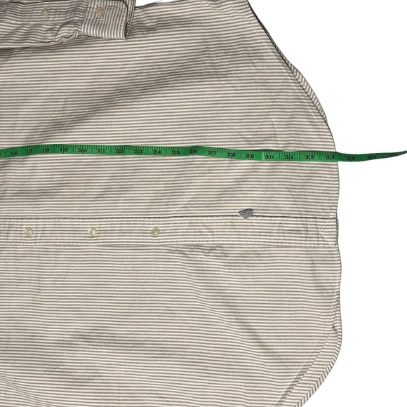 Ralph Lauren mens polo shirt button up cream and white size 16 1/2 -32 - Picture 11 of 13